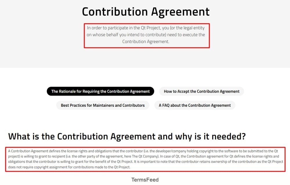 Qt Contribution Agreement