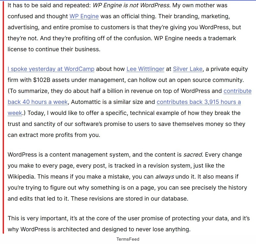 Discussion of WP Engine and WordPress trademark confusion and licensing