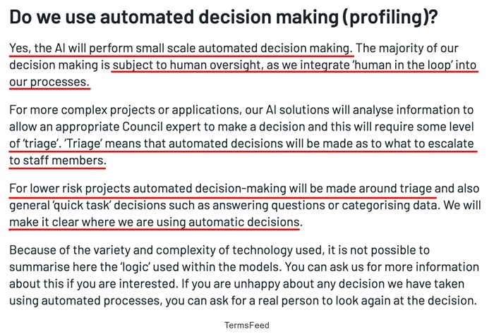 Derby City Council AI decision-making process with human oversight and triage explanation