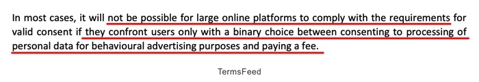 EDPB Opinion: Consent or pay model unworkable for valid consent with binary choice