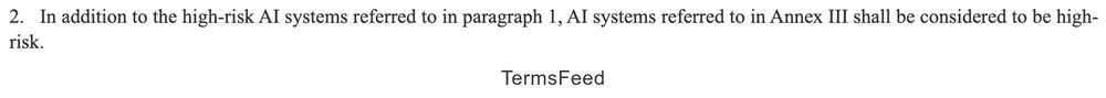 EU AI Act High-risk AI systems outlined in paragraph 1 and Annex III
