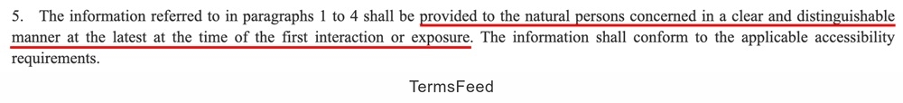 EU AI Act information provision requirements for AI system interactions detailed
