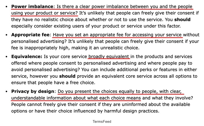 ICO guidelines on power imbalance and appropriate fee in consent