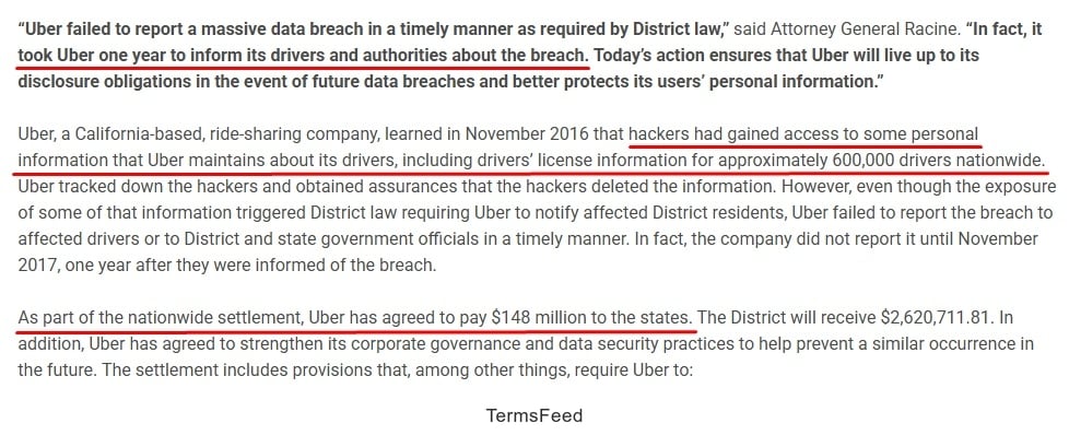 Uber fined $148 million for delayed breach notification affecting 600,000 drivers
