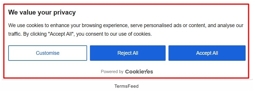 CookieYes - app - cookie consent banner