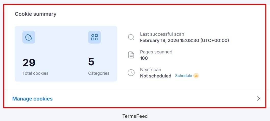 CookieYes - App - Cookie Scanner - Summary highlighted