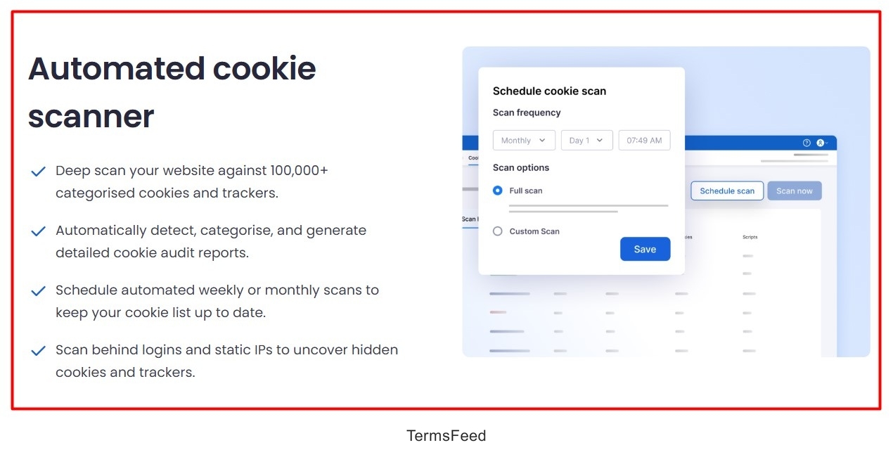CookieYes features page screenshot