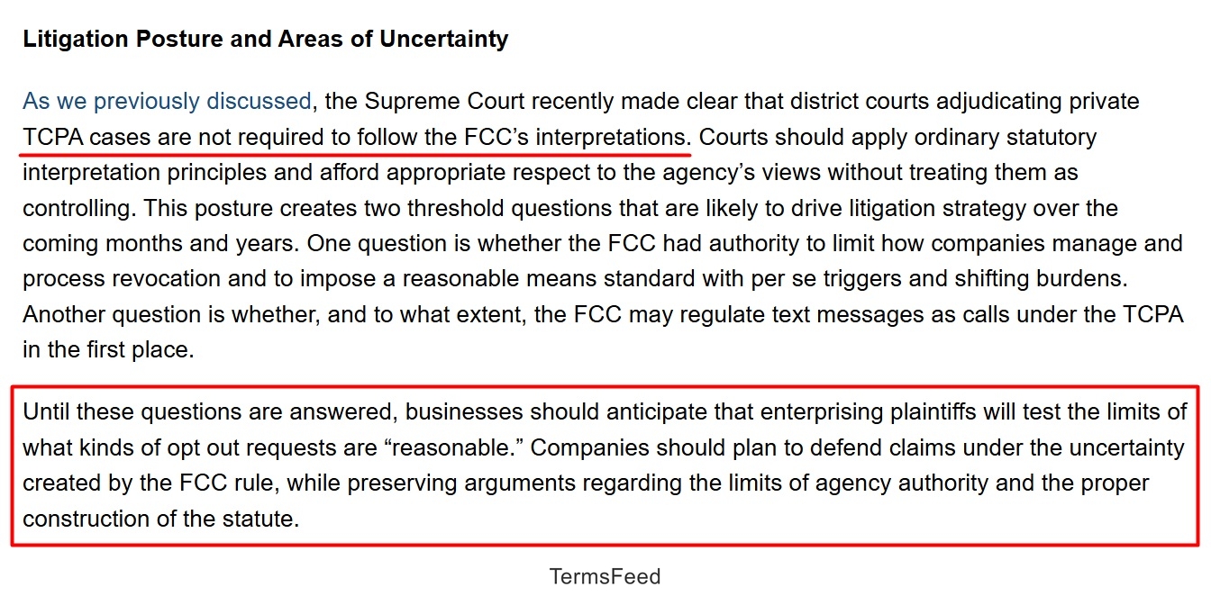 TCPA Court Proceedings and Nuances