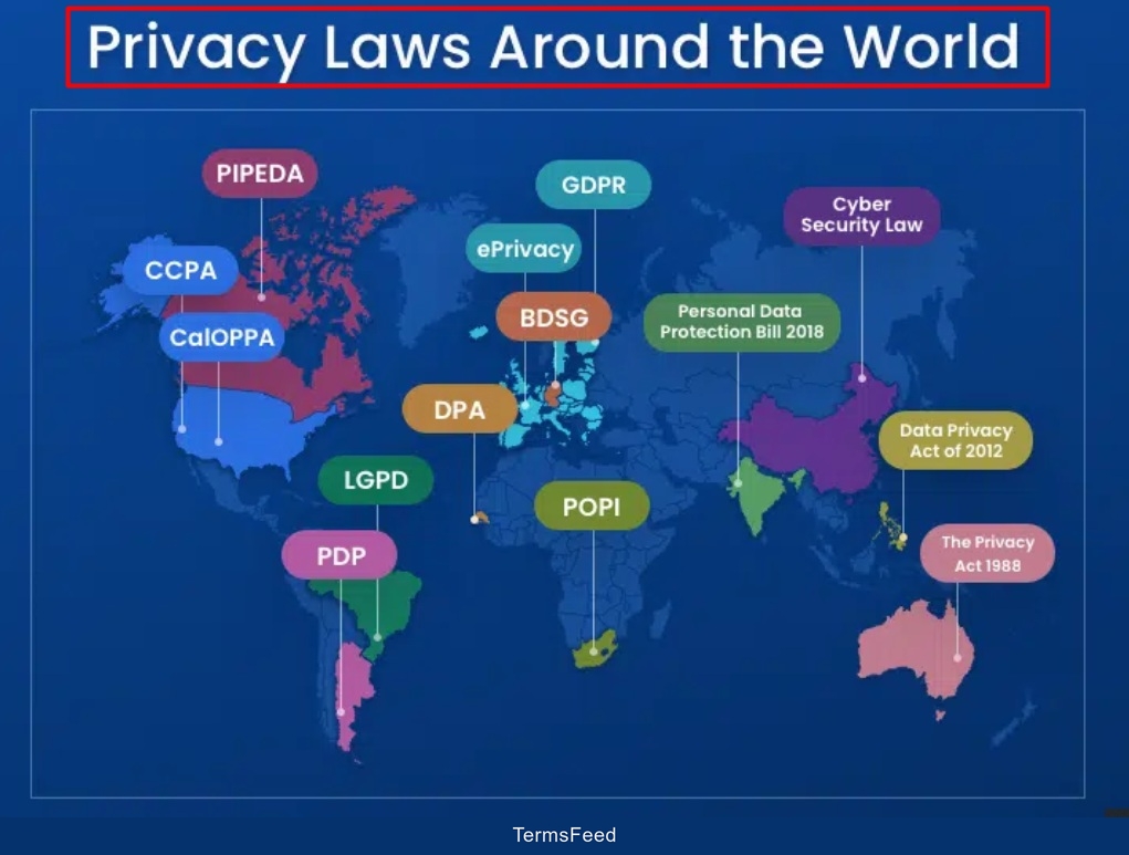Screenshot of the Termly Infographic - Privacy Laws Around the World