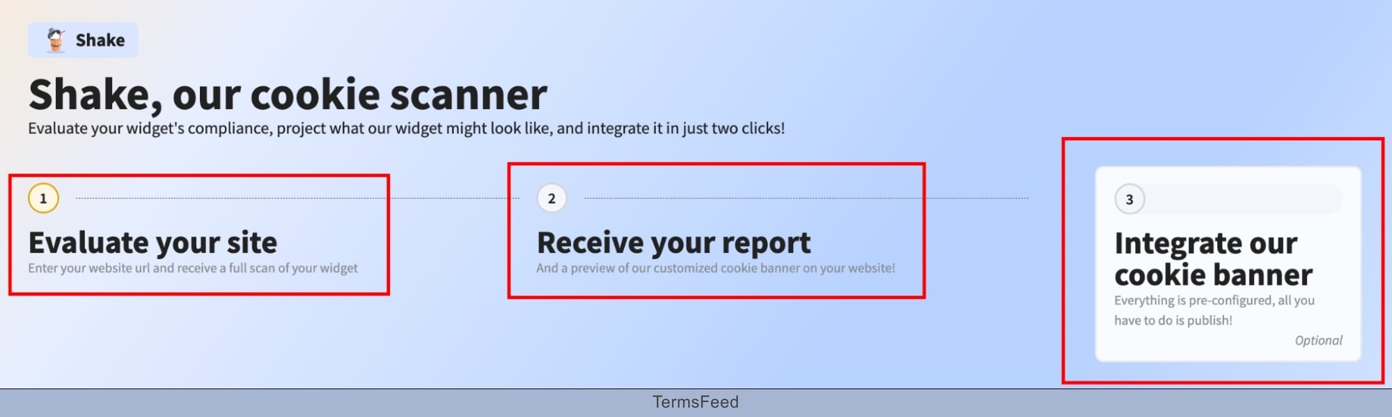 Screenshot of the Axeptio cookie scanner evaluation steps