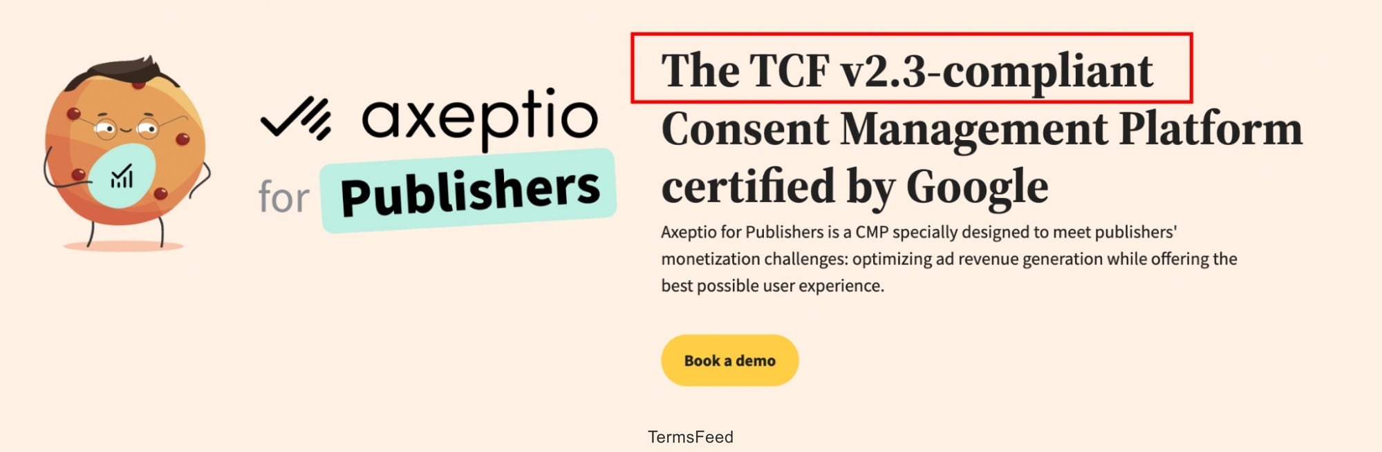 Screenshot of the Axeptio for Publishers - TCF v2.3-compliant CMP