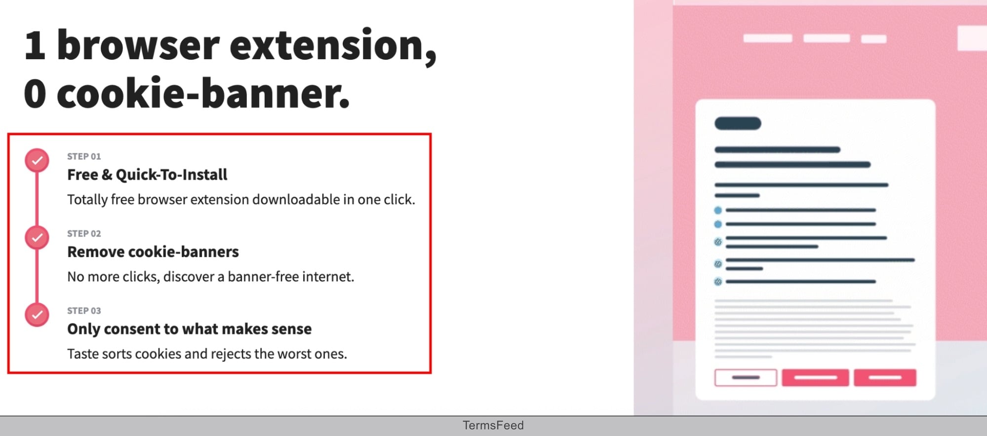 Screenshot of the Axeptio Taste browser extension