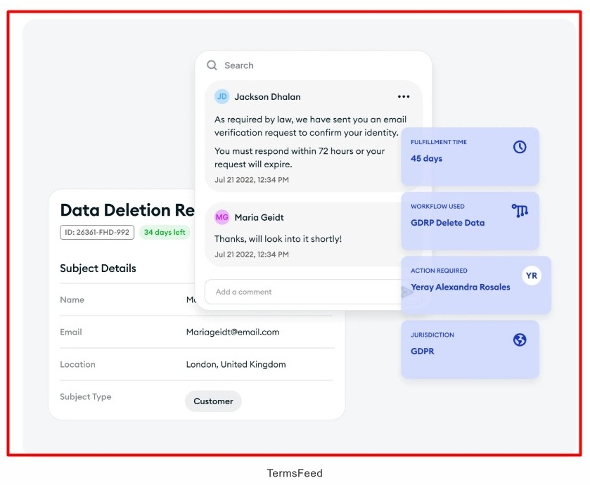 Screenshot of the Ketch platform DSR automation example