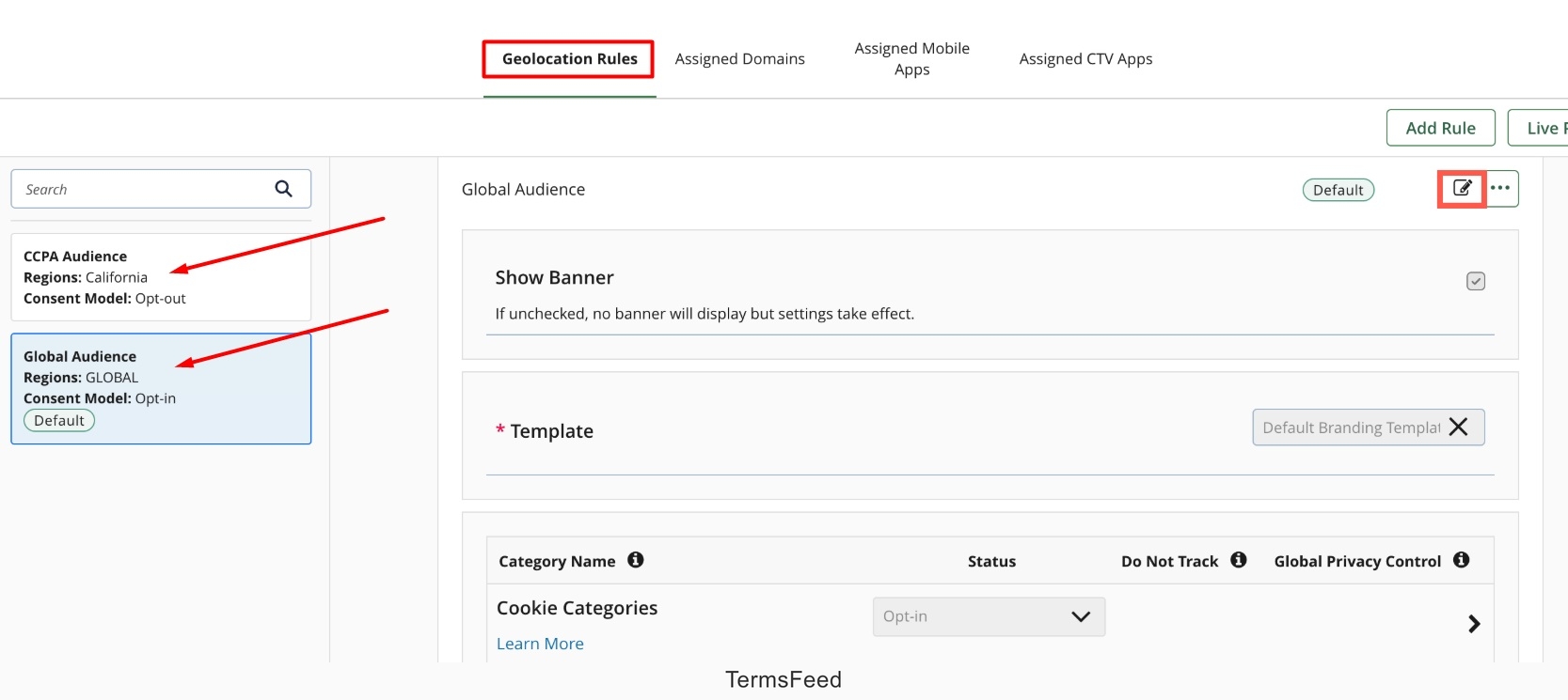 OneTrust consent policies informed by geolocation