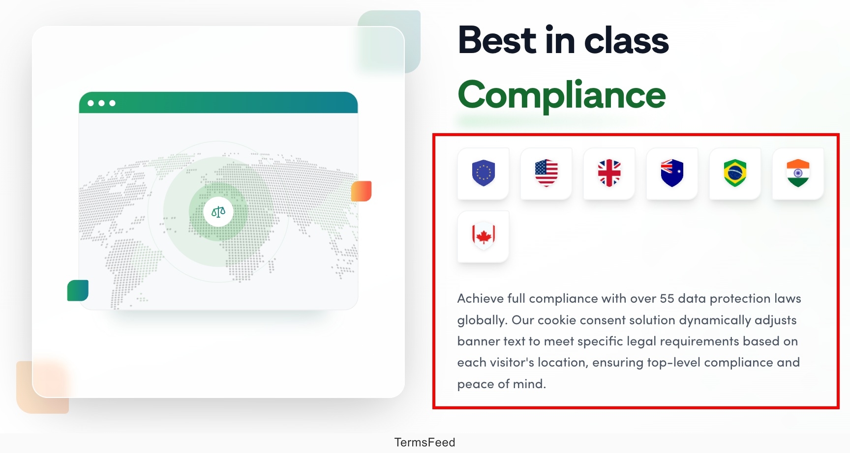 Screenshot of the Secure Privacy Cookie consent compliance - excerpt
