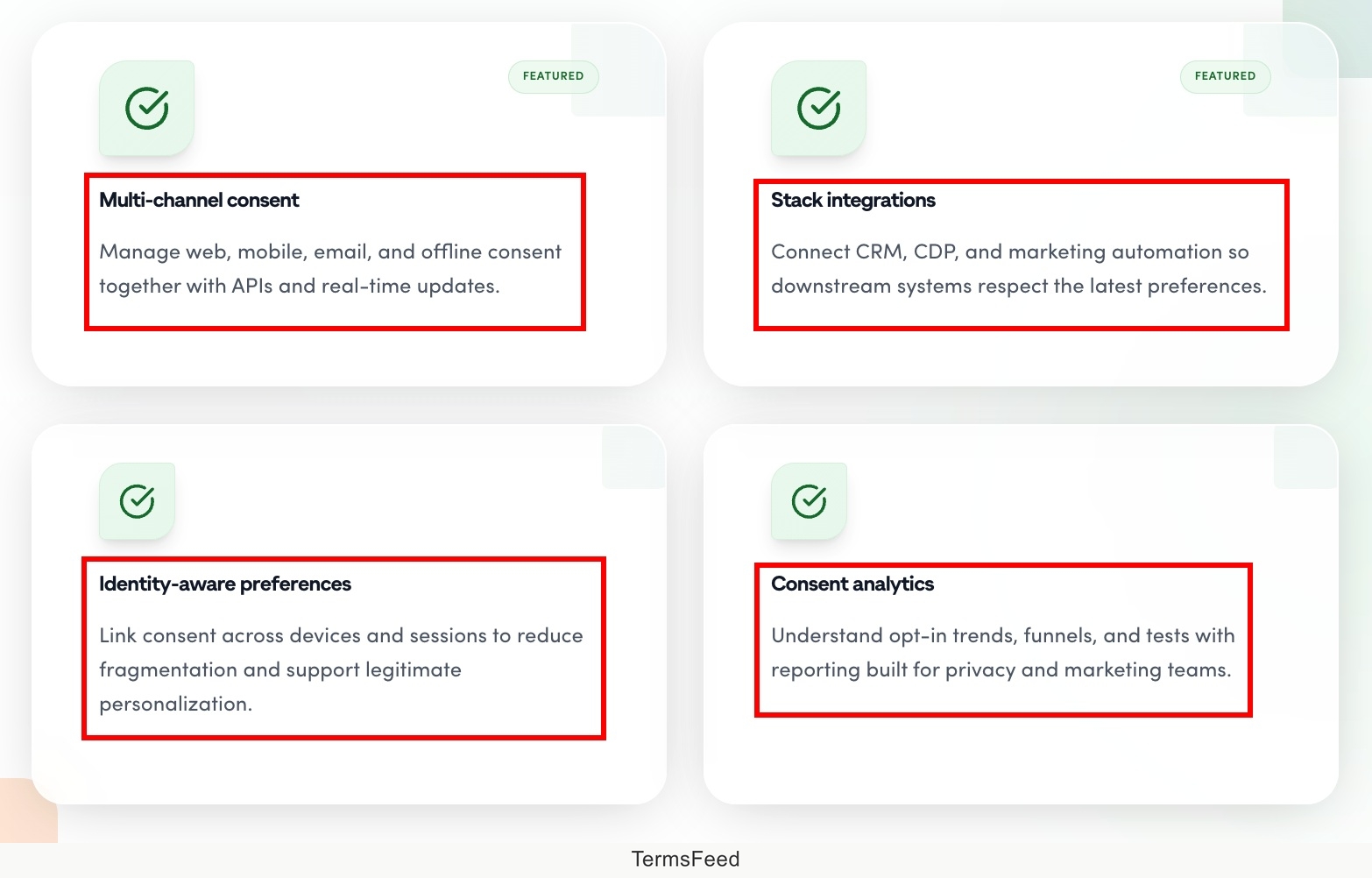 Screenshot of the Secure Privacy Cookie consent report hub