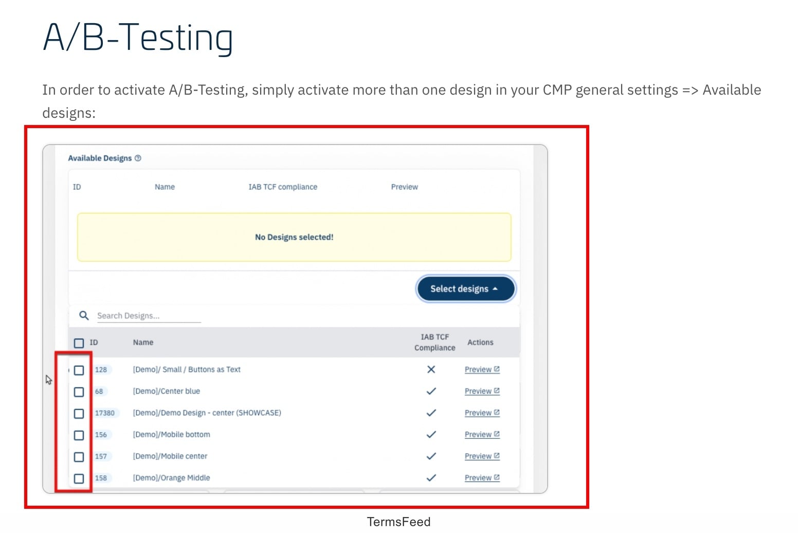 Screenshot of the consentmanager - Books - Working with A-B testing and optziomization