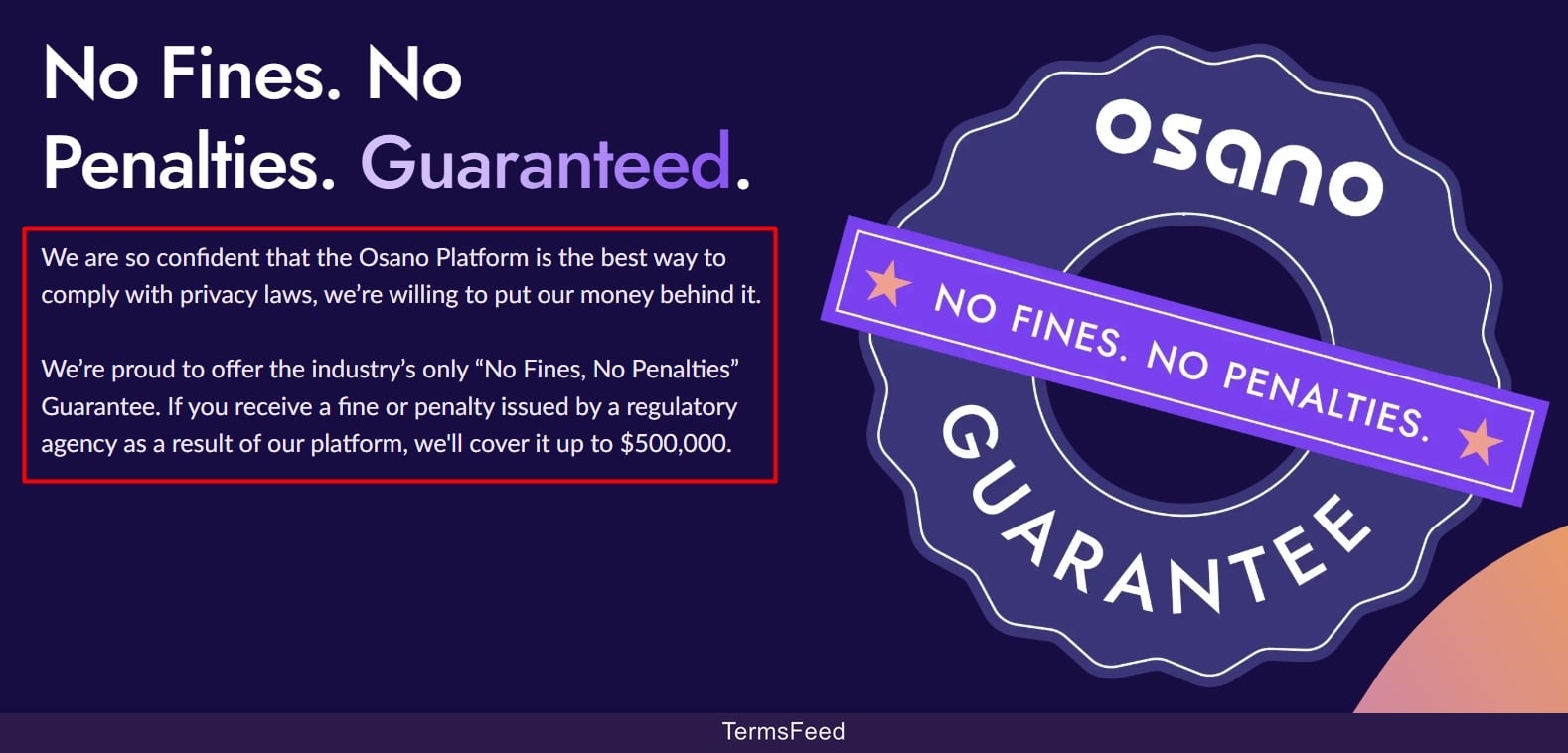 Osano No Fine Compliance Pledge