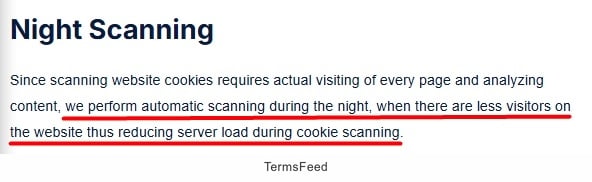 CookieScript - Automatic Monthly Cookie Scanning - Night scanning