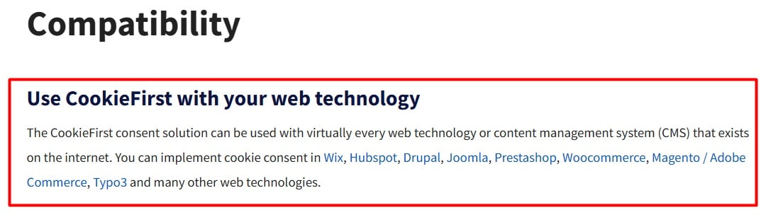 CookieFirst - Plugins Integrations - Compatibility - excerpt