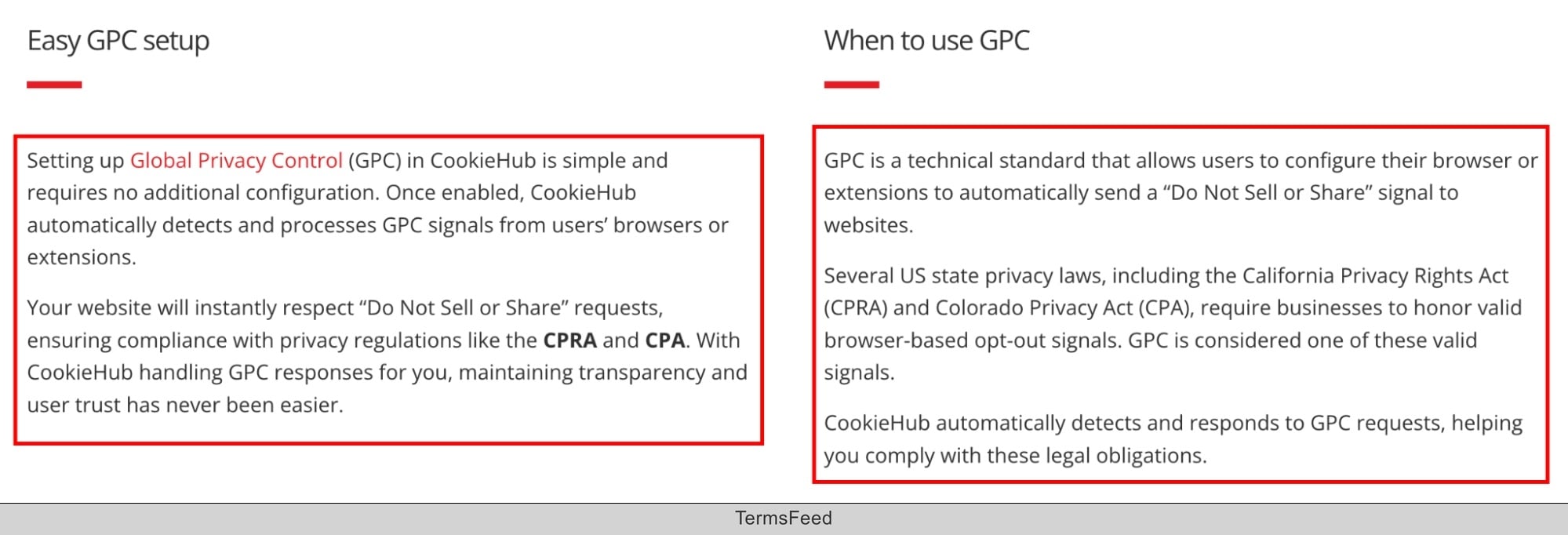 CookieHub - Global Privacy Control - Setup and when to use - excerpt