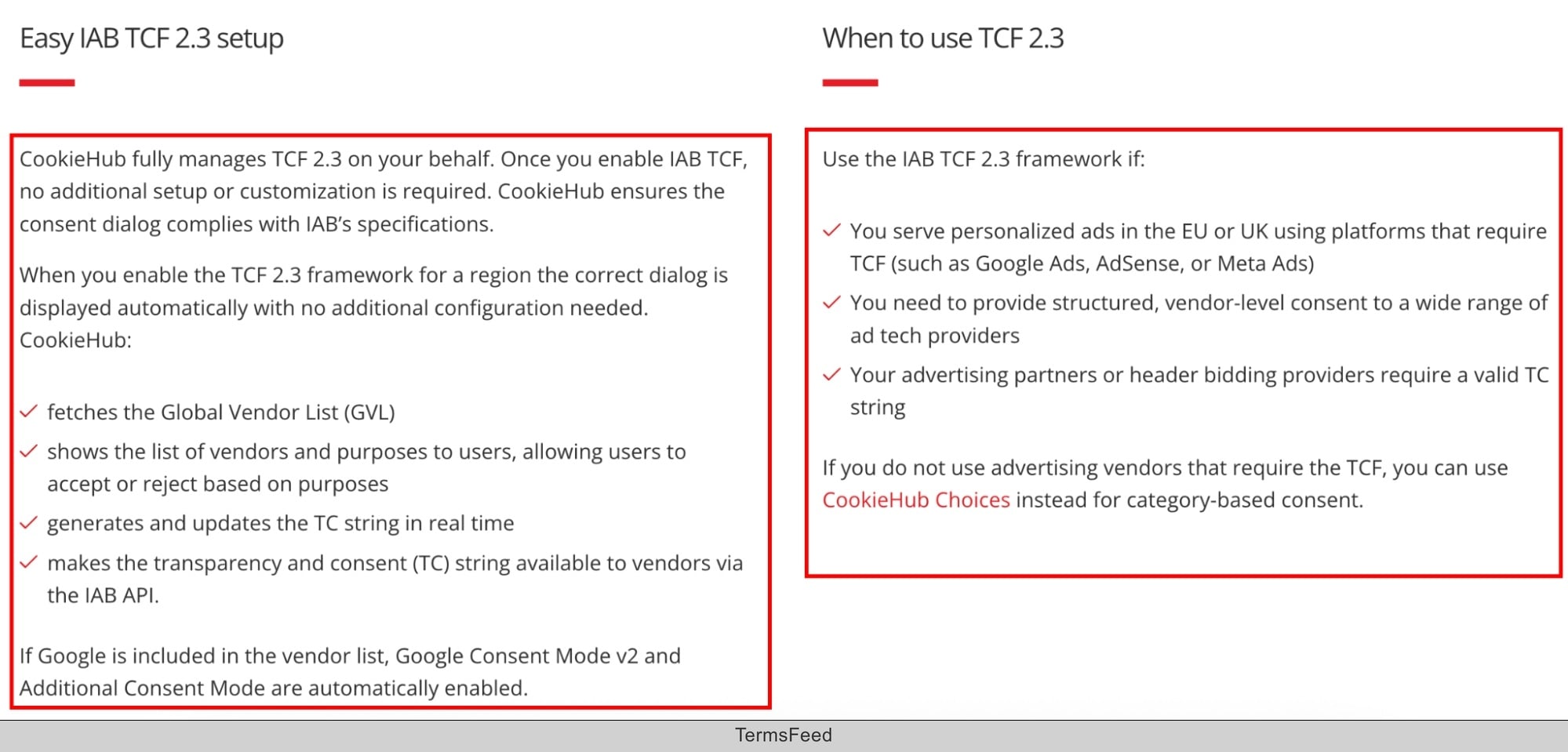CookieHub - IAB TCF v2-3 Setup and When to use - excerpt