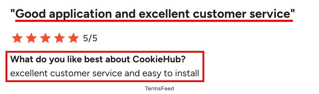 G2 - Product review - CookieHub - Good application and excellent customer service - excerpt