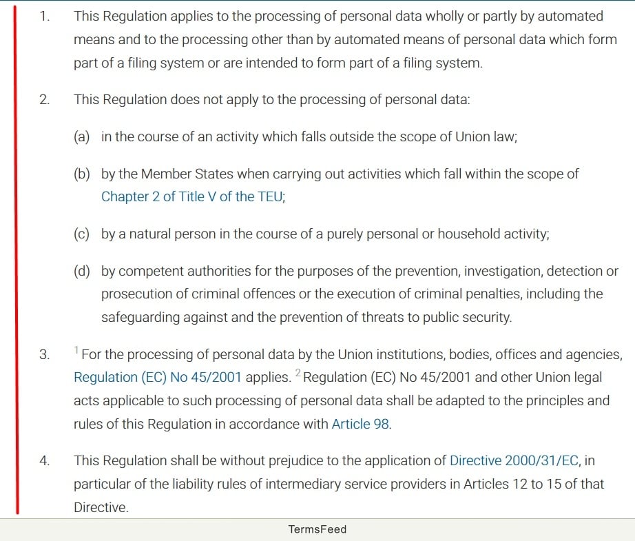 GDPR - Article 2 - Material scope