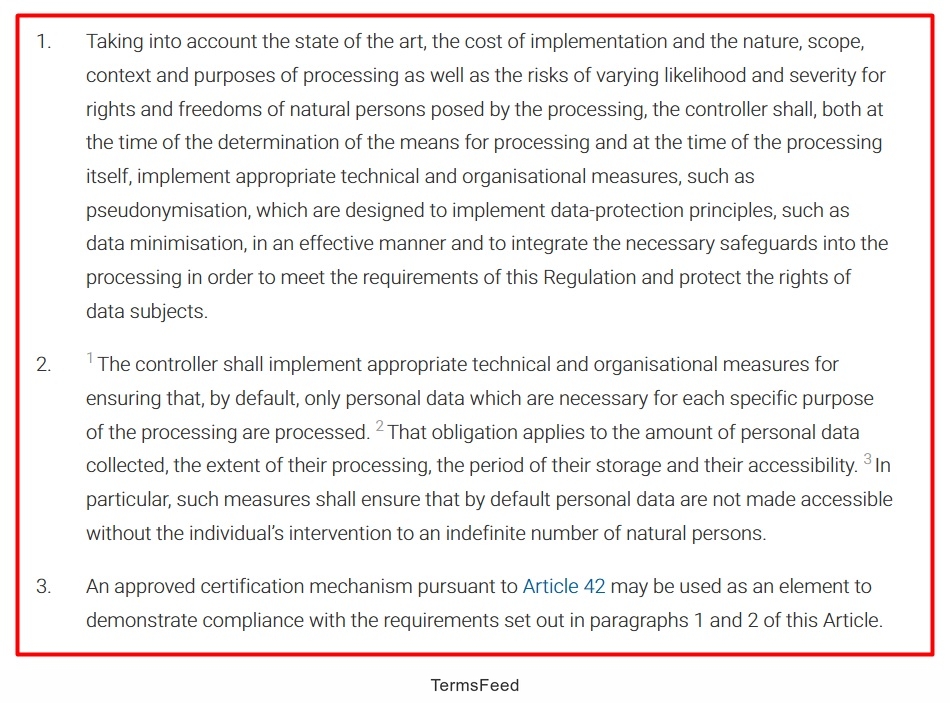 GDPR - Article 25 - Data protection by design and default