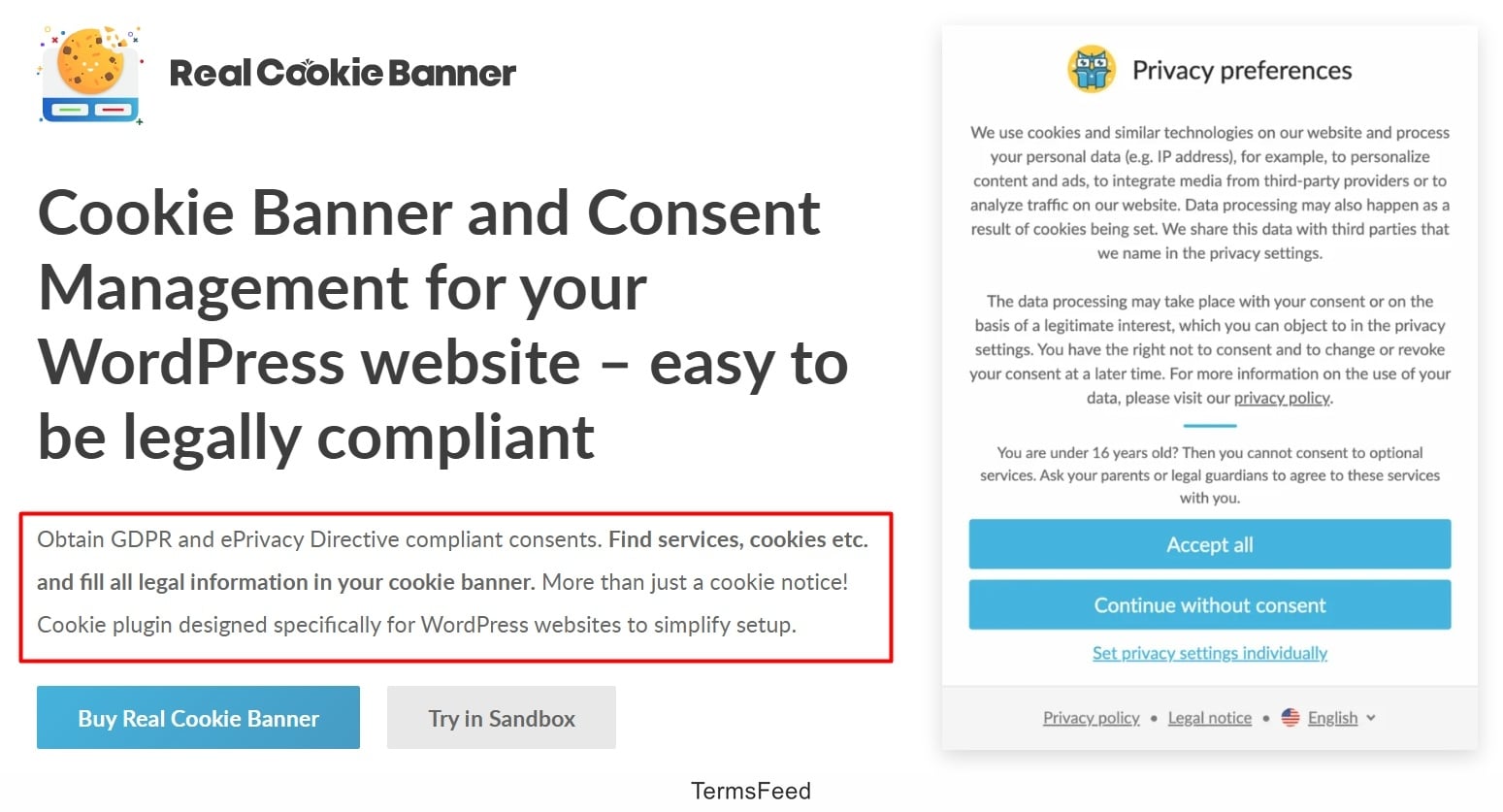 Real Cookie Banner Website