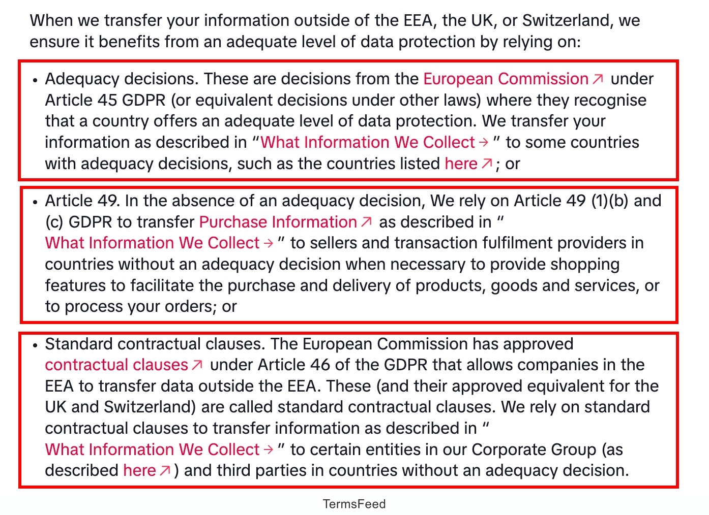 TikTok - Legal - Privacy Policy - Our global operations and data transfers - excerpt