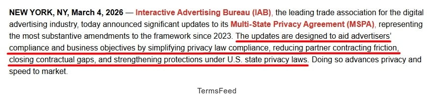 IAB announces updates to Multi-State Privacy Agreement (MSPA)